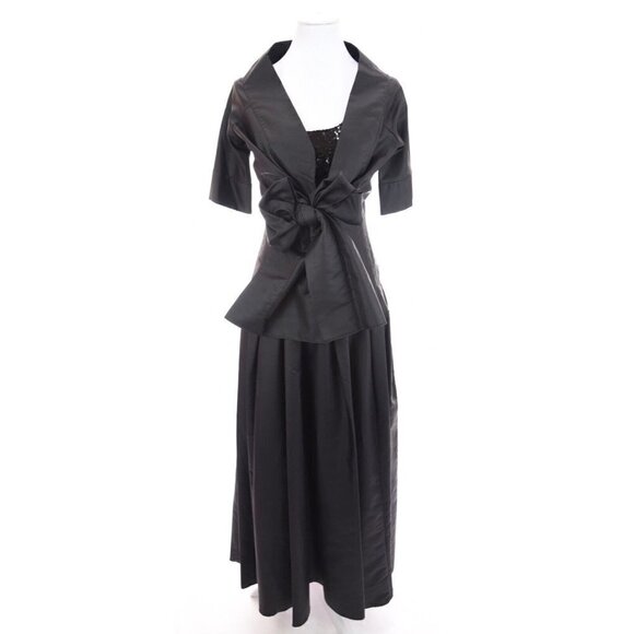 Calvin Klein Long Formal Black Sequin Pleated Ball Gown Dress Jacket Set Sz 6 - Picture 3 of 12